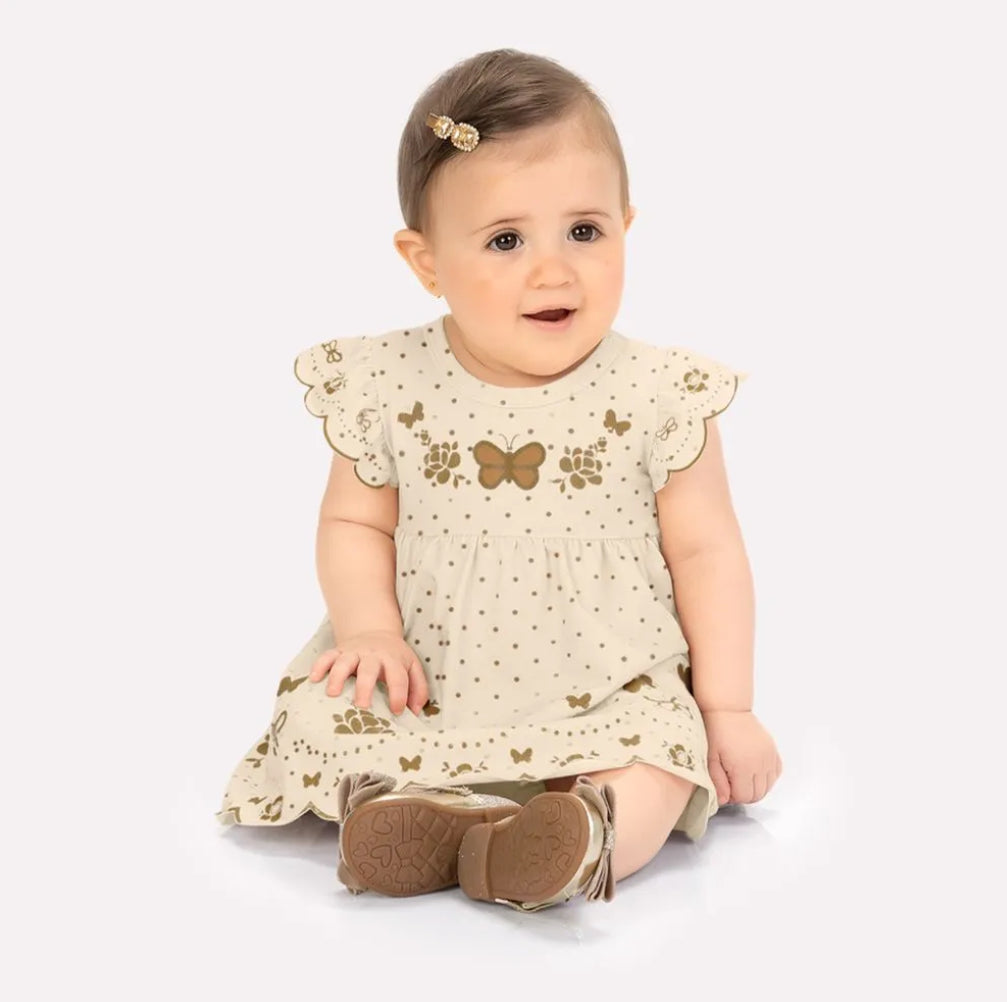 Milon Vestido Infantil Niña Flores Mariposas
