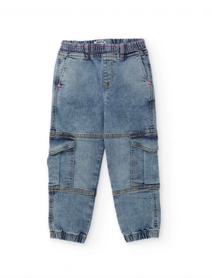 TucTuc NK Top Tirante Finos Cruzados Y Pantalón Cargo Denim