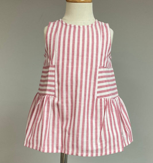 José Varón Vestido Rayas Rosa
