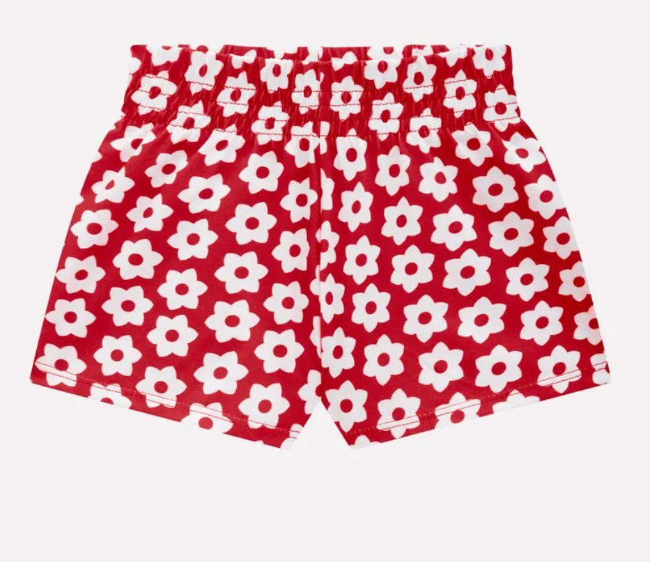 Kyly Conjunto Infantil Niña Bordado Flor Rojo