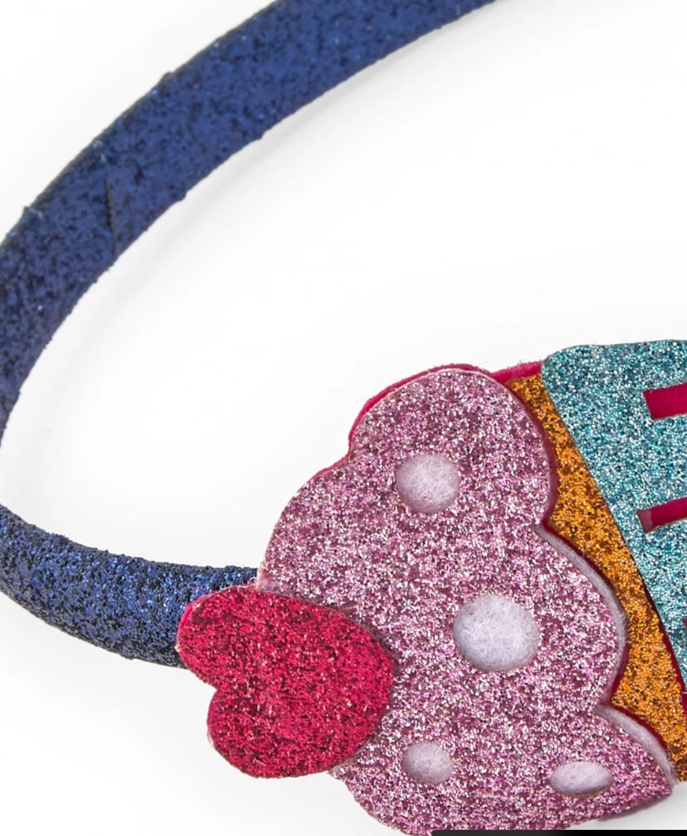 TucTuc Diadema Niña Azul con Cupcake Brillante