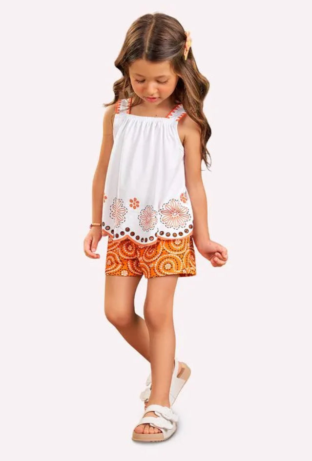 Nanai Conjunto Infantil Niña Verde Estampado Flores