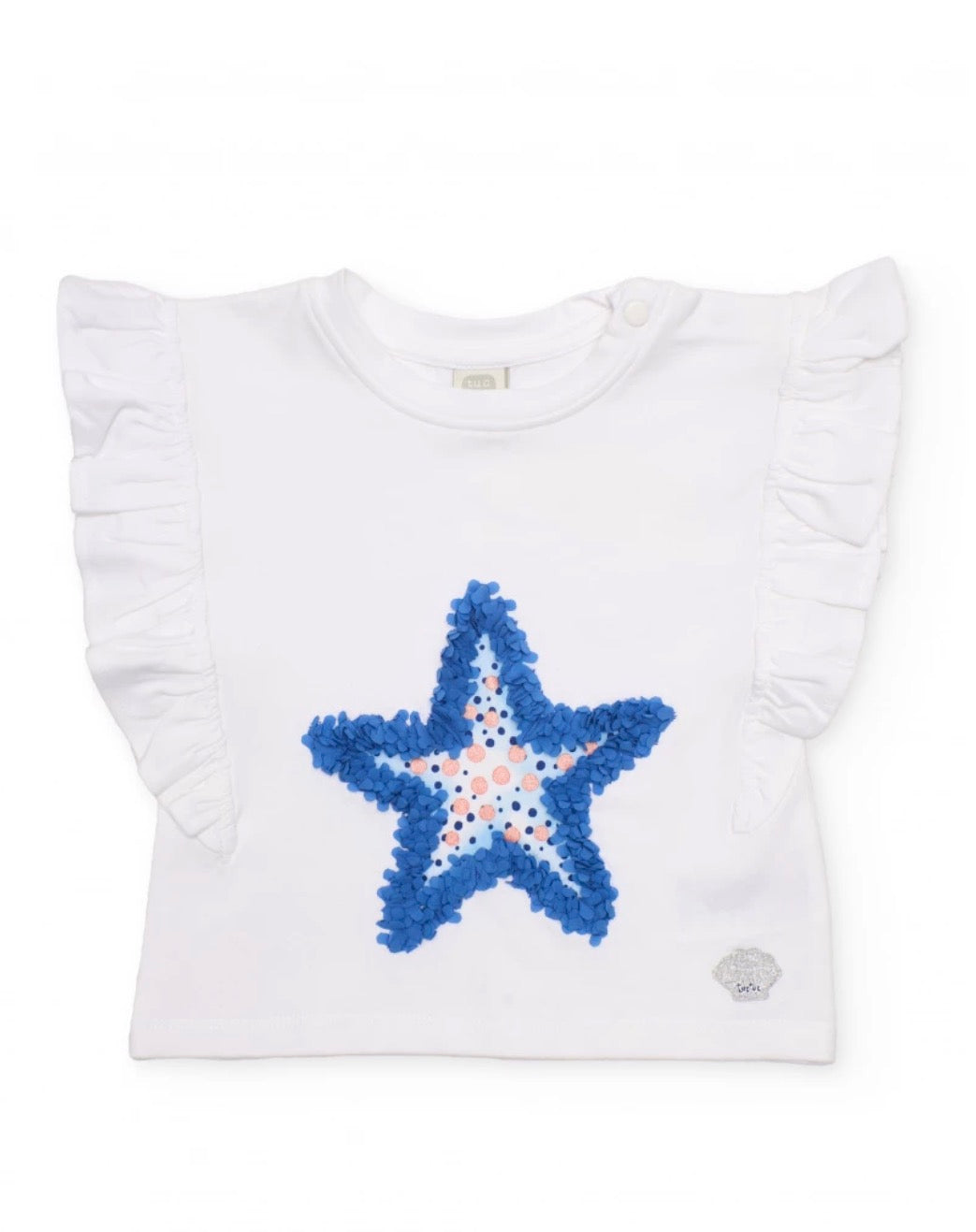 TucTuc Conjunto Blusa Estrella Con Textura Y Short Con Volantes