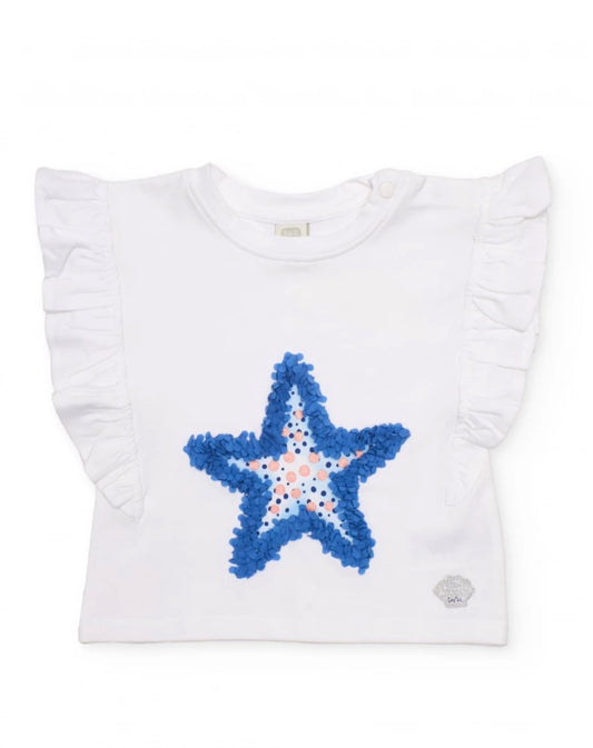 TucTuc Conjunto Blusa Estrella Con Textura Y Short Con Volantes
