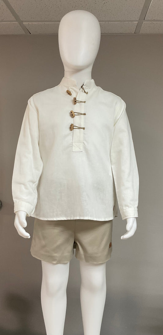 José Varón Conjunto Camisa Lino Y Corto Sarga