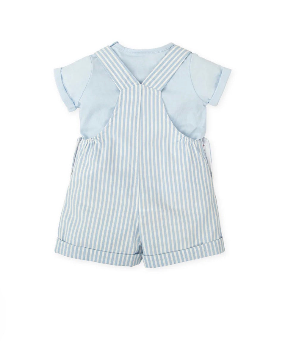 Tutto Piccolo Conjunto Peto Rayas Y Camiseta Azul