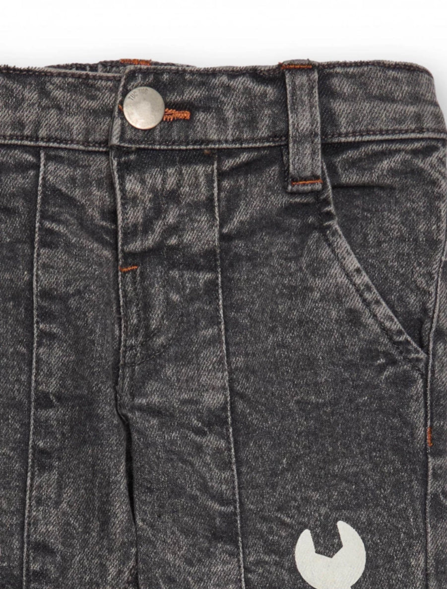 TucTuc Conjunto Niño Camiseta Manga Larga Estampados Señales Trafico Pantalón Gris Estampado Herramientas