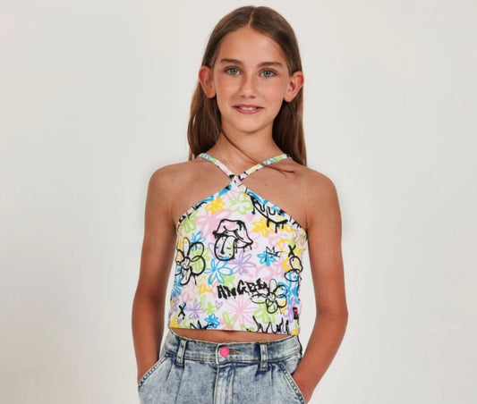 TucTuc NK Top Tirante Finos Cruzados Y Pantalón Cargo Denim
