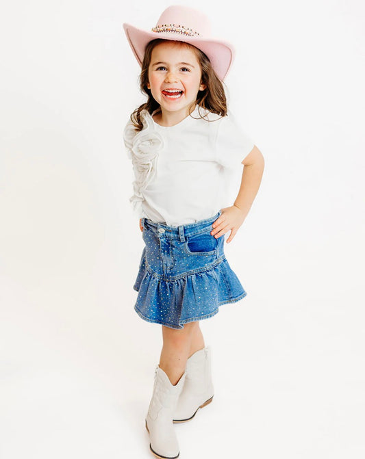 TWD Denim Embellished Skort Birthday Collection
