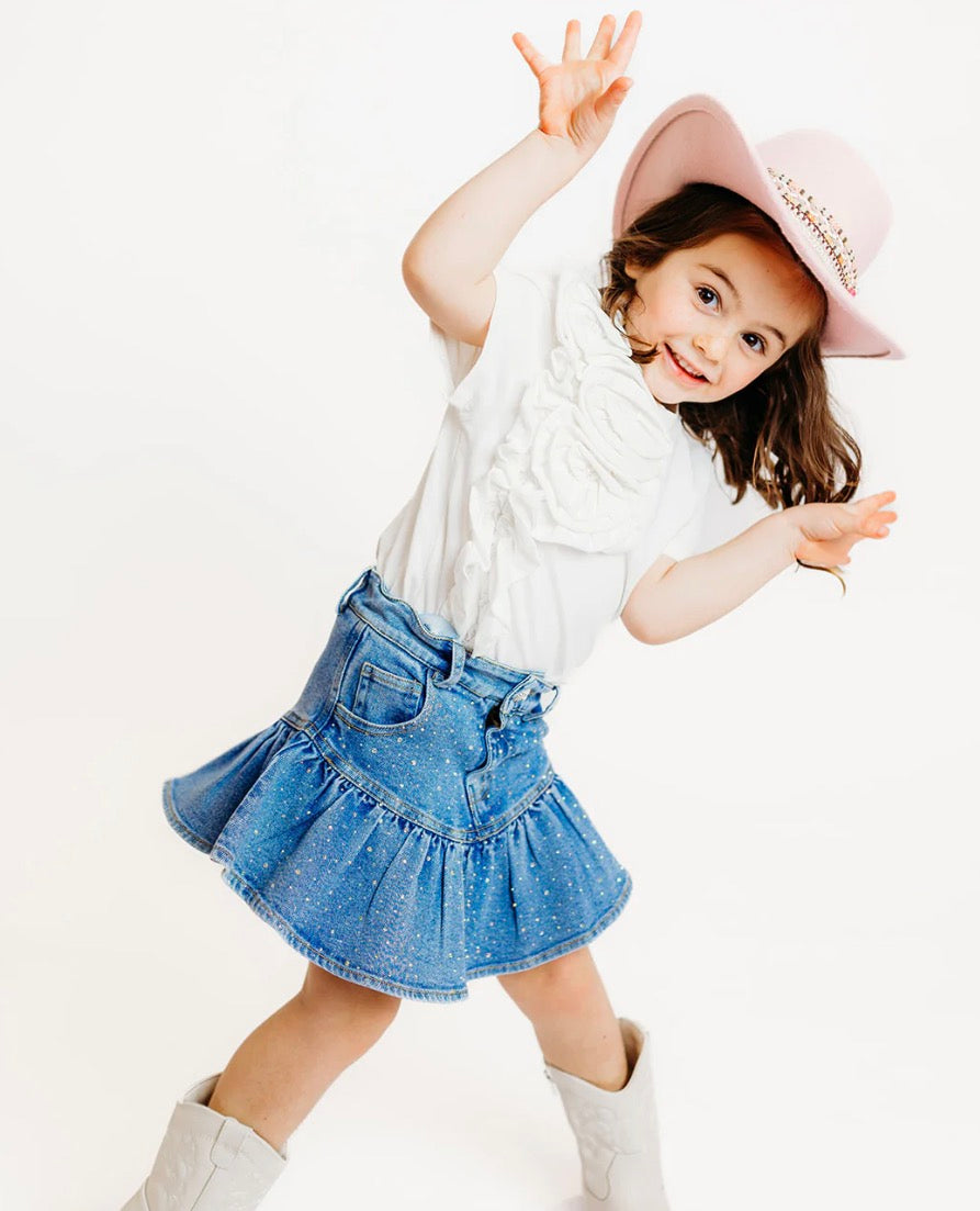 TWD Denim Embellished Skort Birthday Collection