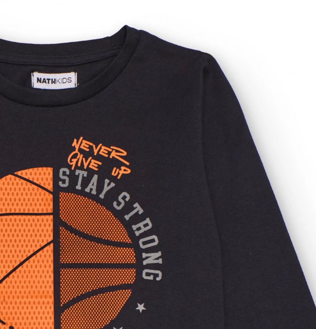 TucTuc NK Camiseta Manga Larga Balón Baloncesto Y Pantalón Jogger Cargo