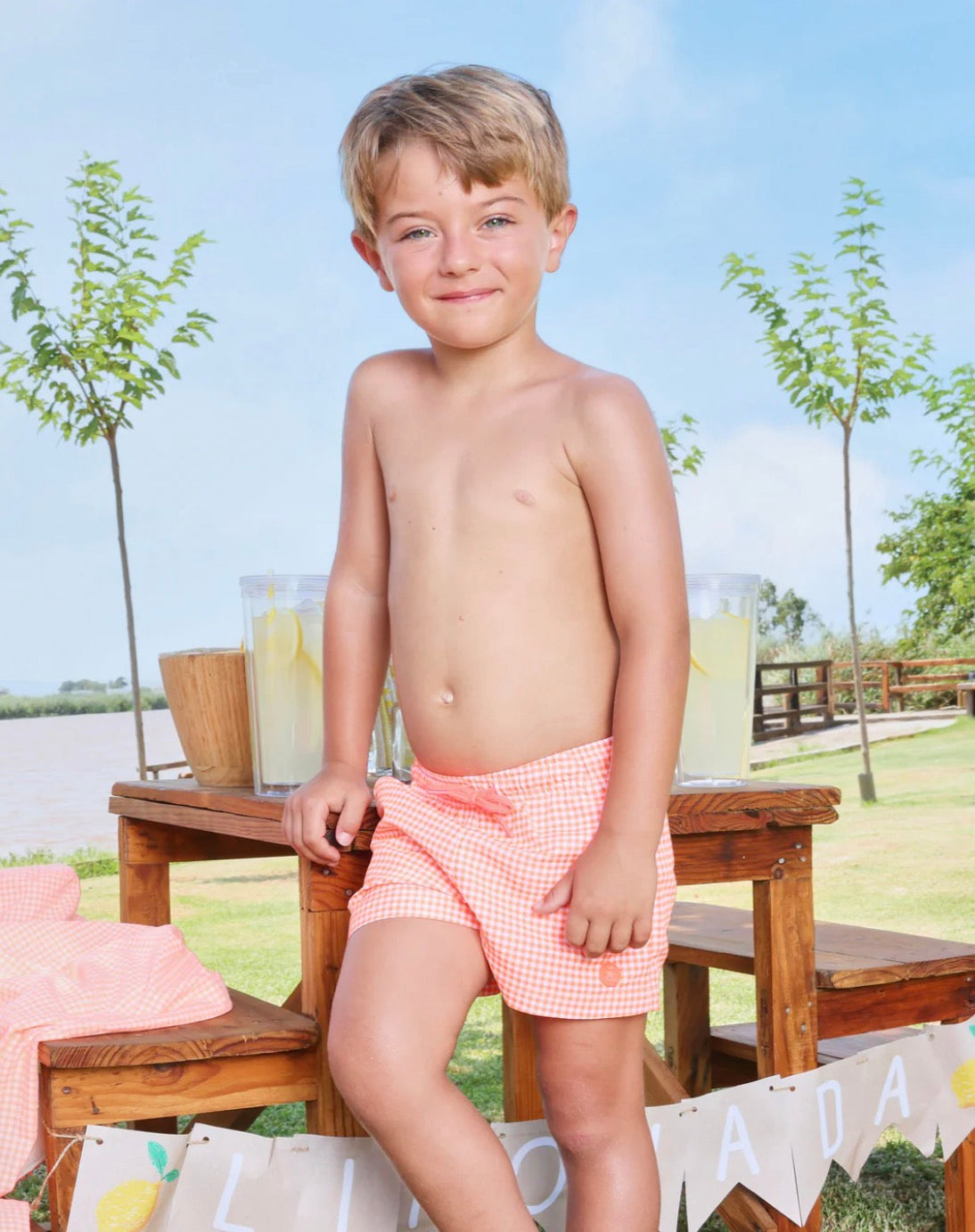 Tutto Piccolo Boxer Vichy Naranja