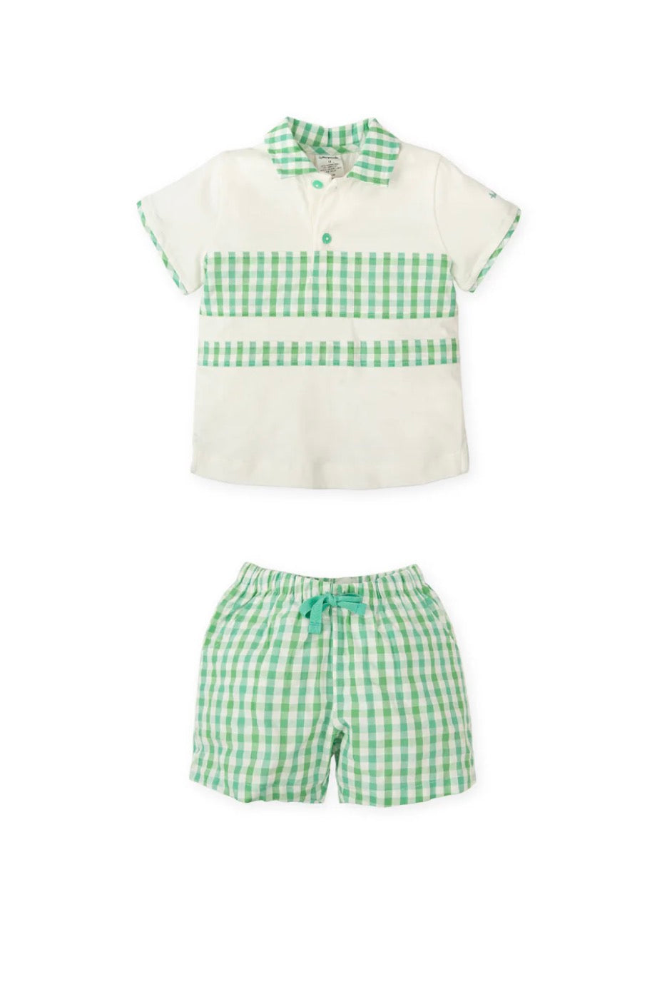 Tutto Piccolo Conjunto Polo Y Bermuda Vichy Verde