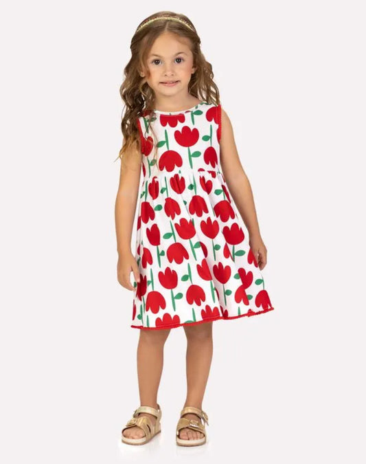 Kyly Vestido Tulipanes Rojo