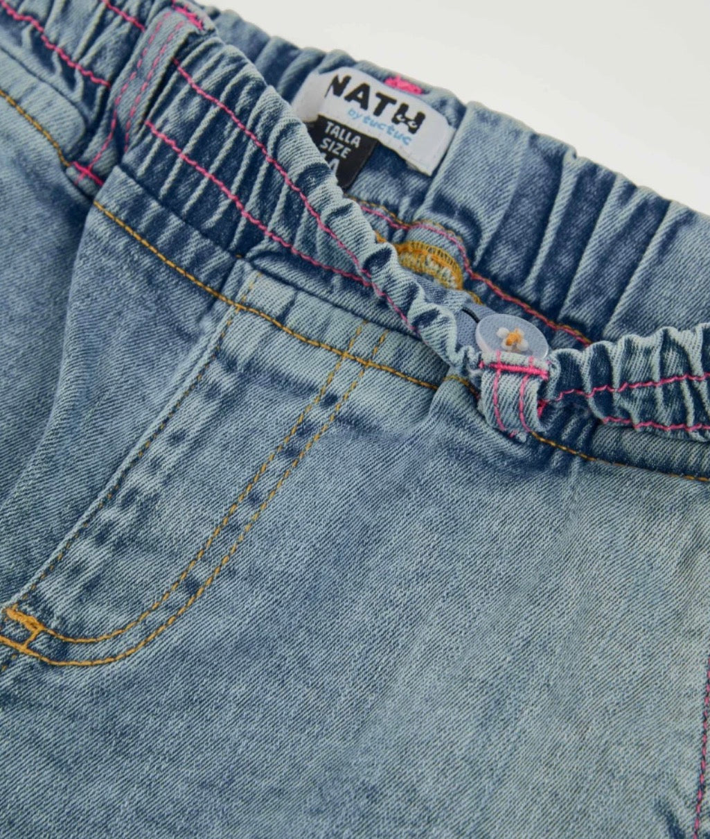 TucTuc NK Top Tirante Finos Cruzados Y Pantalón Cargo Denim