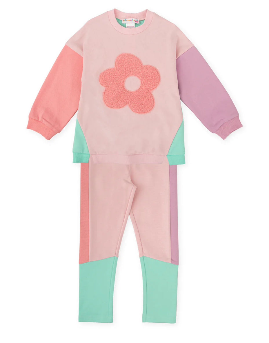 AGATHA RUIZ DE LA PRADA CONJUNTO SUDADERA FLOR Y LEGGINS ROSA
