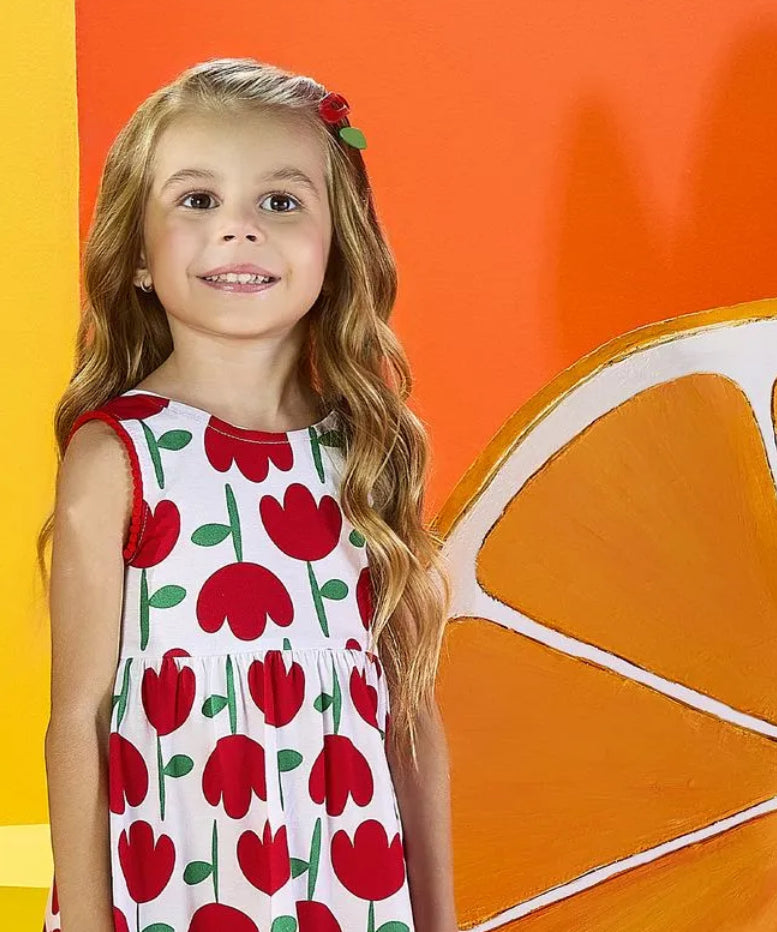 Kyly Vestido Tulipanes Rojo