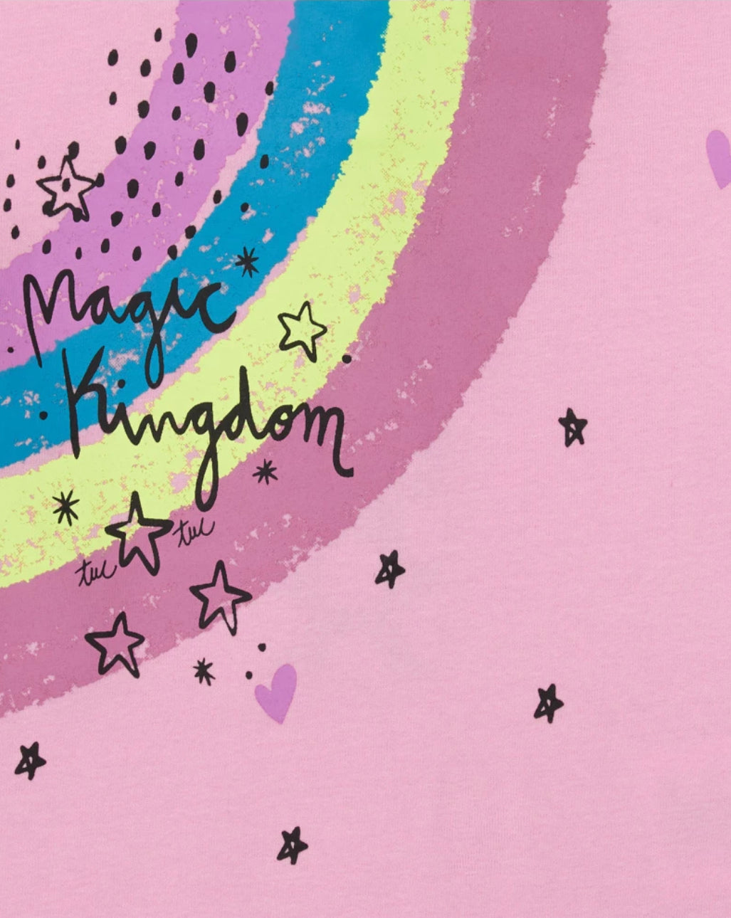 TucTuc Conjunto Camiseta Manga Larga Rosa Estampados Arcoíris Estrellas y Falda Lentejuelas Multicolor