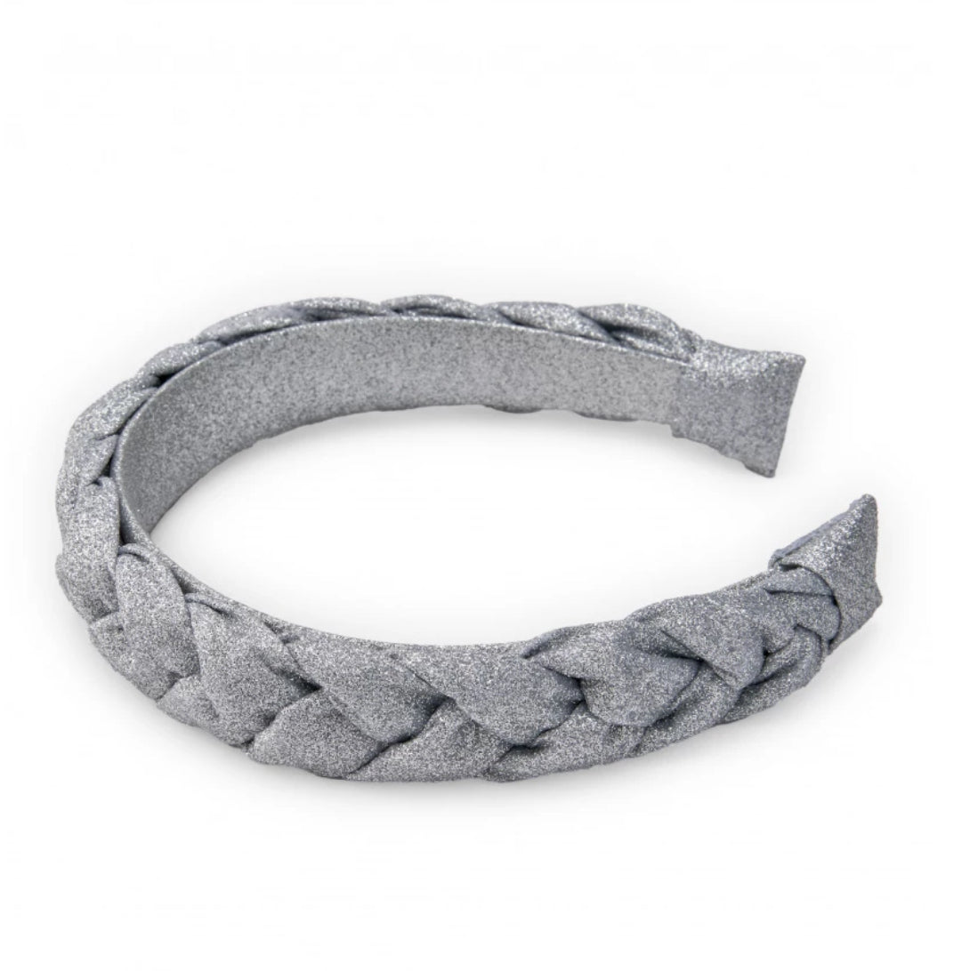 TucTuc Diadema Niña Plata Con Trenza Glitter