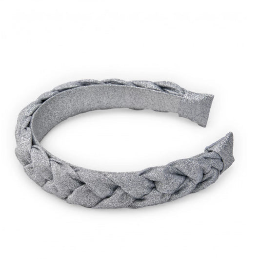 TucTuc Diadema Niña Plata Con Trenza Glitter