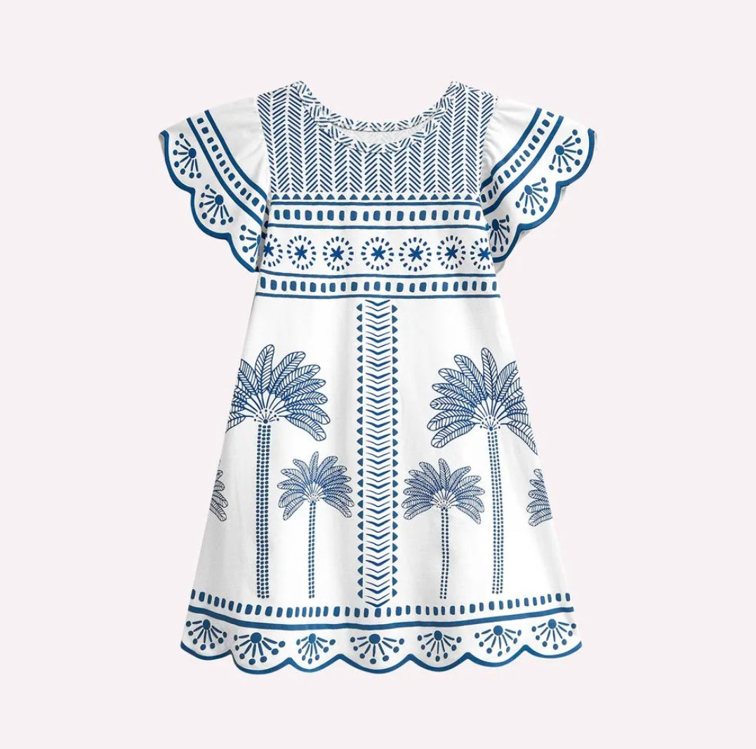 Nanai Vestido Infantil Niña Estampado Palmeras