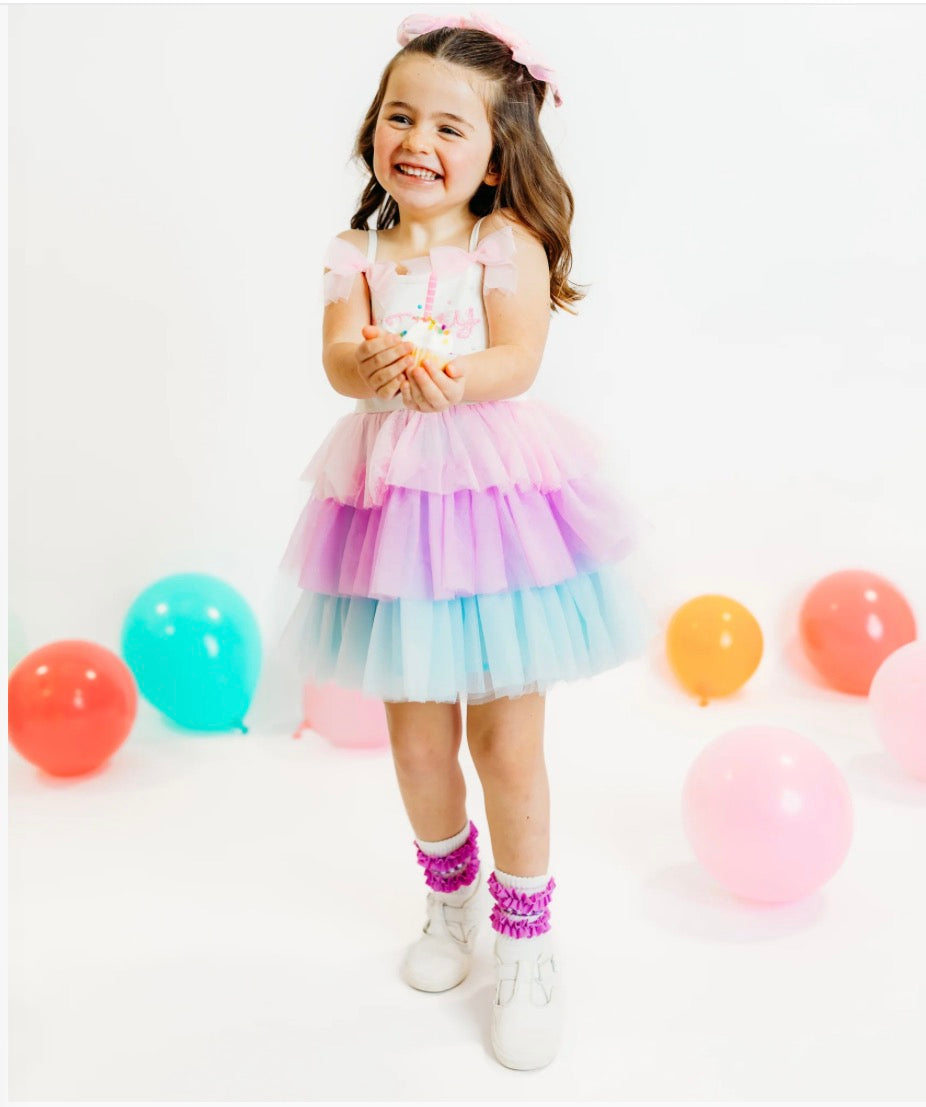 TWD B’ Day Girl Spaguetti Strap Tulle Dress Birthday Collection