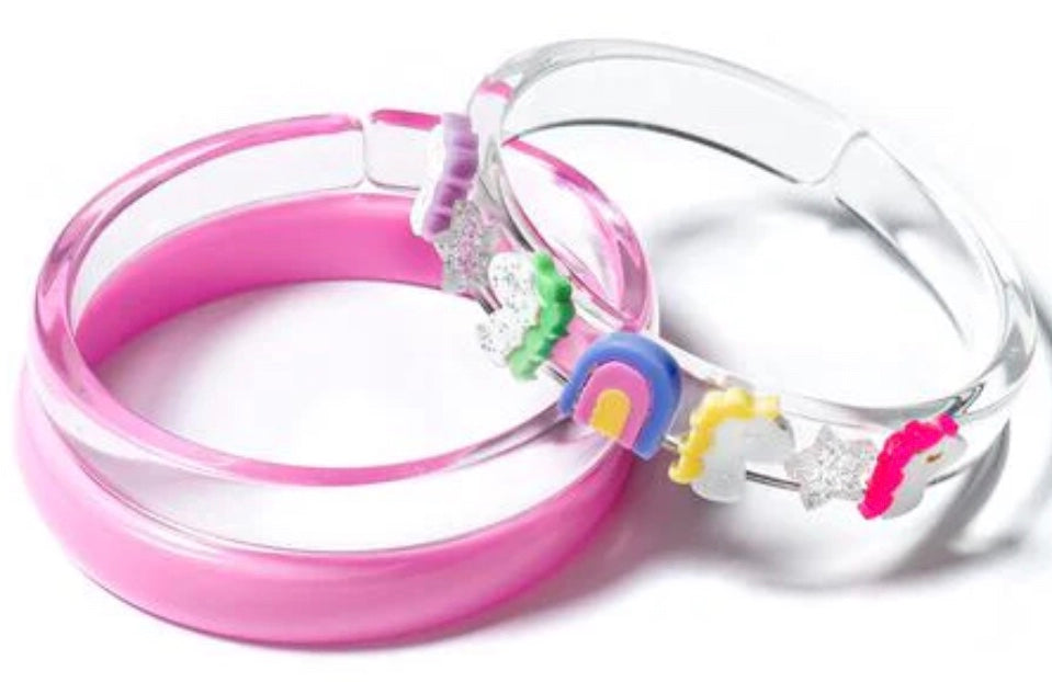 Lilies & Roses Unicorn & Stars Pink Bangles