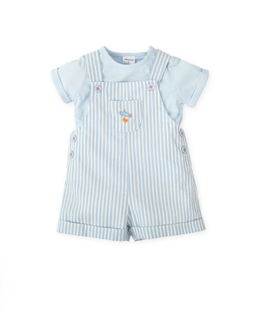 Tutto Piccolo Conjunto Peto Rayas Y Camiseta Azul