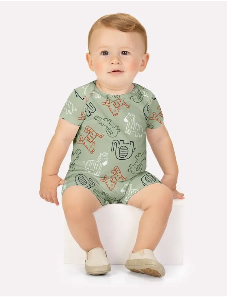 Kyly Enterizo Verde Animal Print