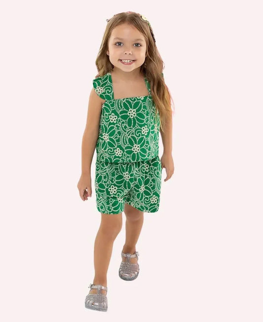 Nanai Conjunto Infantil Bordado Flor Ref. 6000139