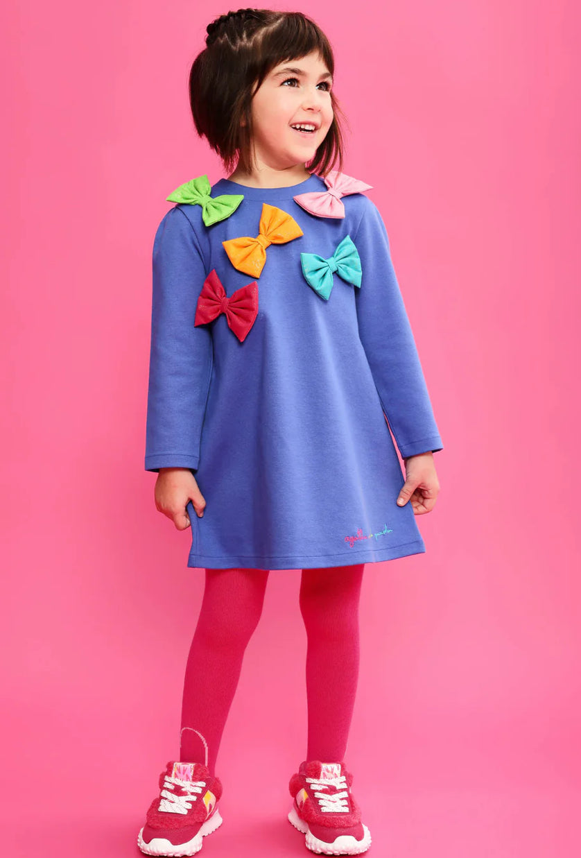 AGATHA RUIZ DE LA PRADA VESTIDO LAZOS AZUL ELECTRICO CON LEOTARDOS