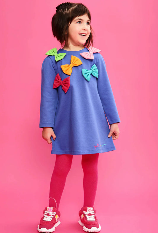 AGATHA RUIZ DE LA PRADA VESTIDO LAZOS AZUL ELECTRICO CON LEOTARDOS