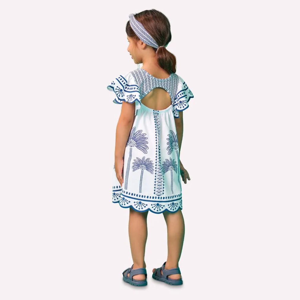 Nanai Vestido Infantil Niña Estampado Palmeras
