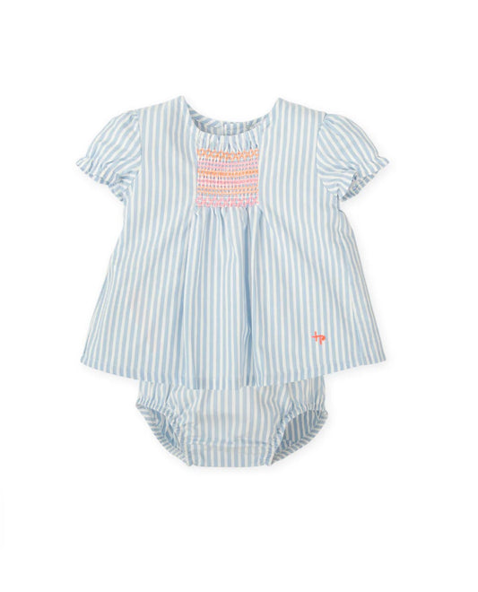 Tutto Piccolo Vestido Con Braguita Rayas Azul