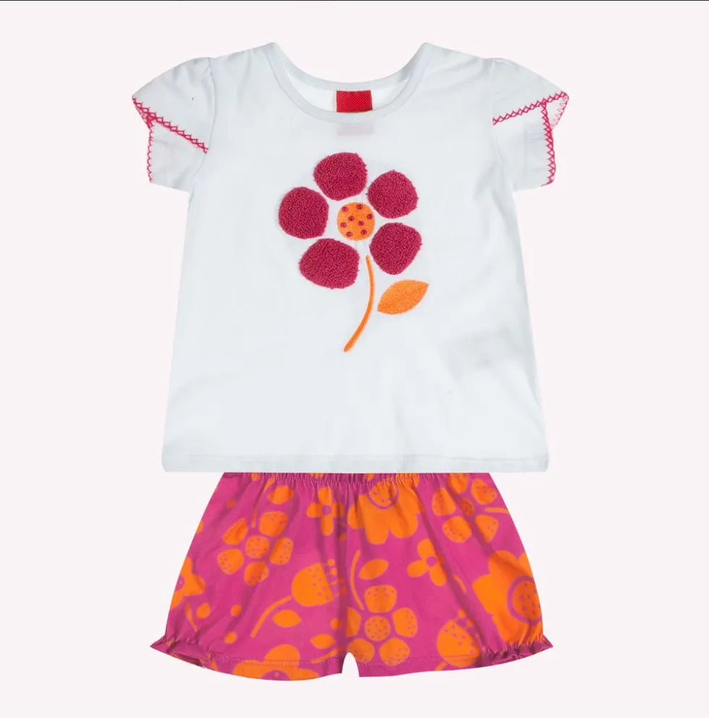 Kyly Conjunto Infantil Niña Flor Bordado