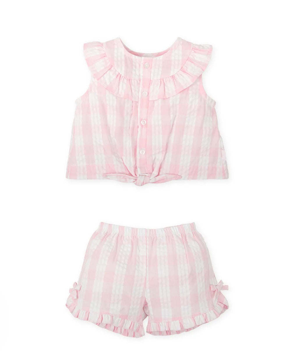 Tutto Piccolo Conjunto Top Y Short Cuadros Rosa