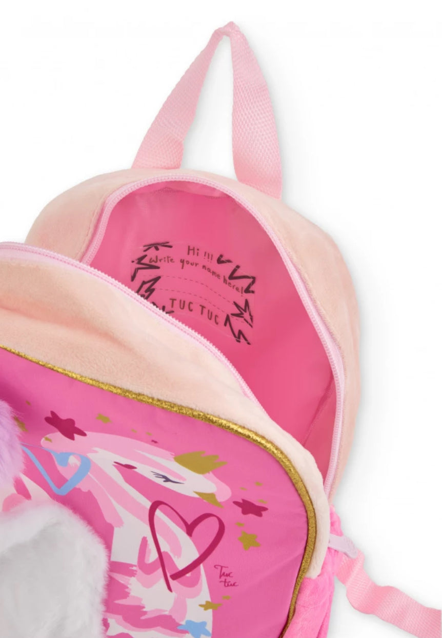 TucTuc Mochila para niña en rosa con estampado de cisne