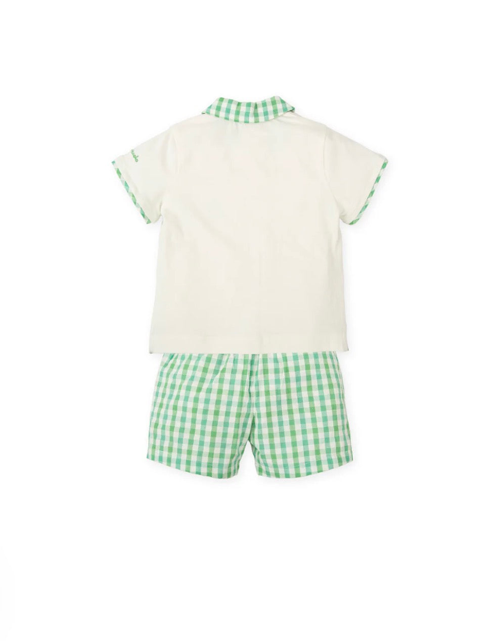 Tutto Piccolo Conjunto Polo Y Bermuda Vichy Verde