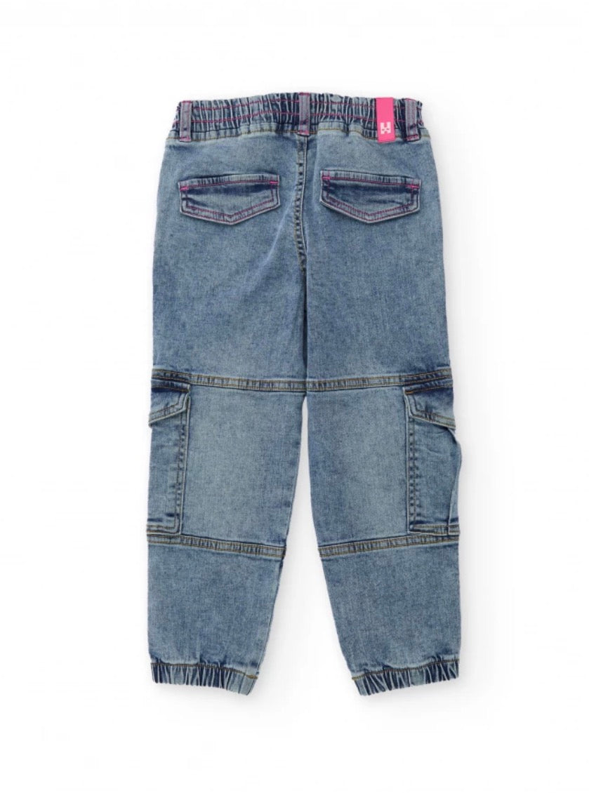 TucTuc NK Top Tirante Finos Cruzados Y Pantalón Cargo Denim