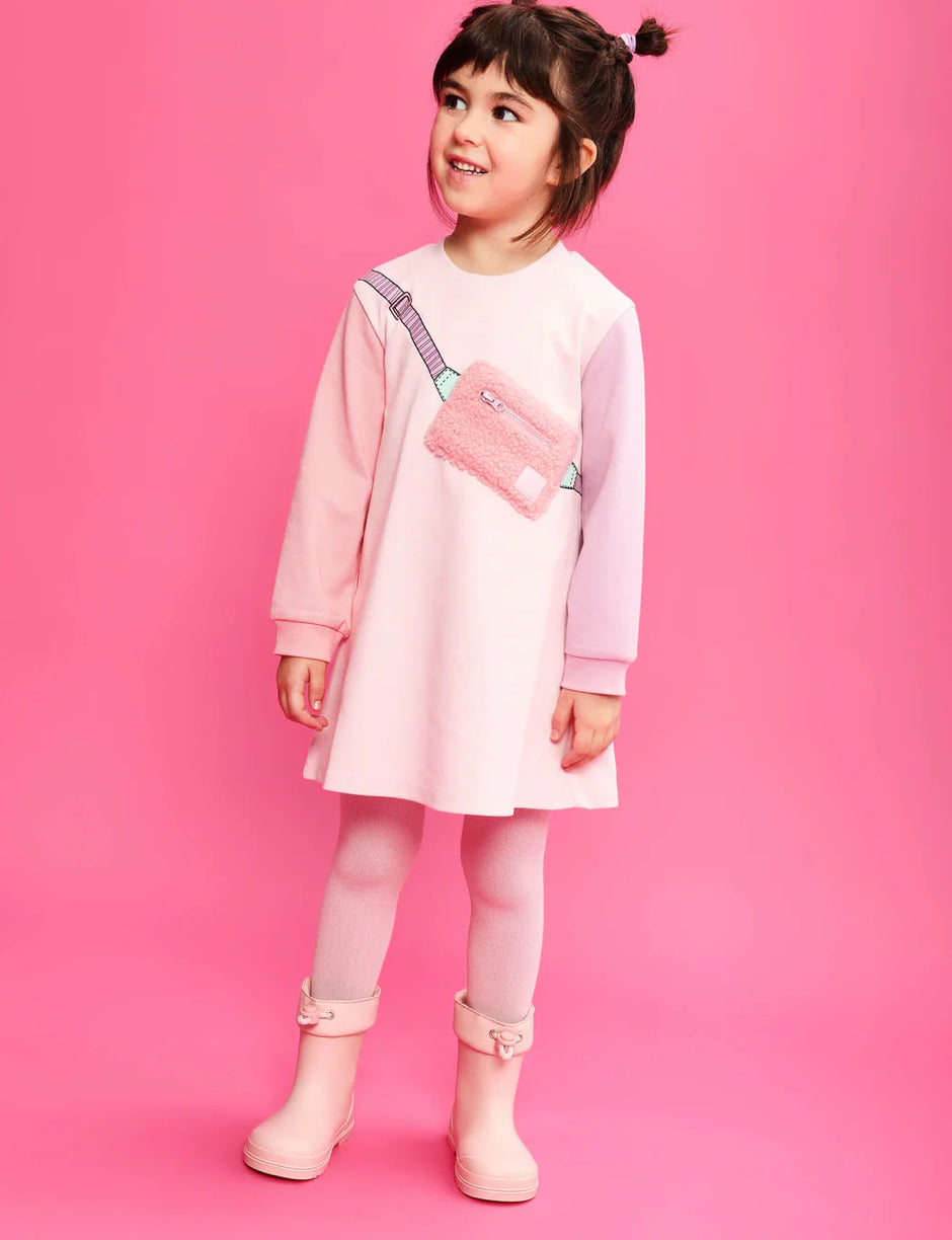 AGATHA RUIZ DE LA PRADA VESTIDO RIÑONERA ROSA CON LEOTARDOS