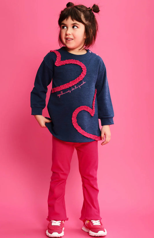 AGATHA RUIZ DE LA PRADA CONJUNTO SUDADERA ÍNDIGO Y LEGGINS FUCSIA