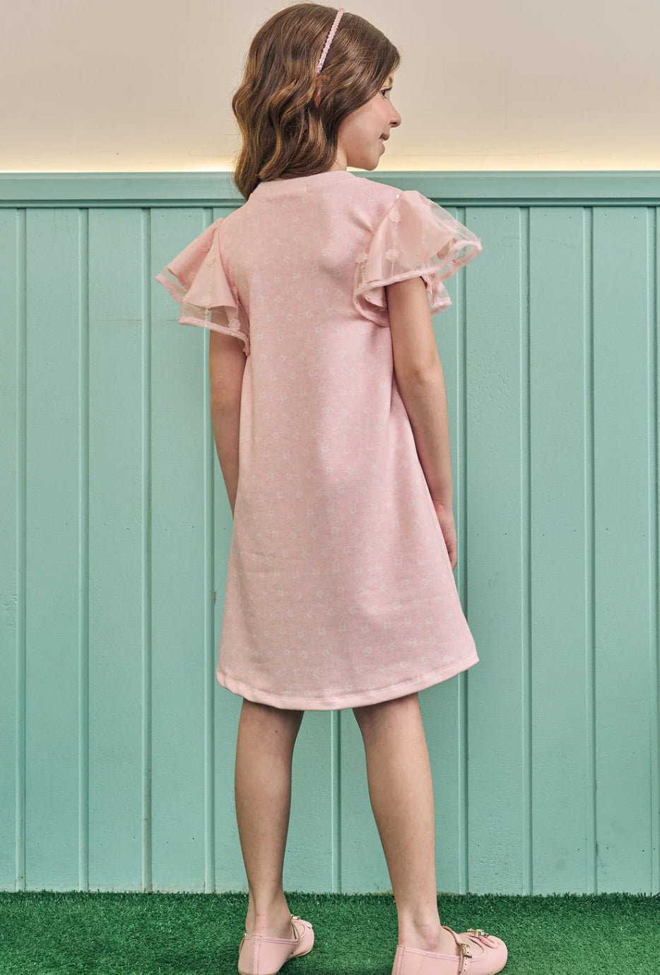 Kukiê Vestido Infantil Melocotón Y Tul Bordado