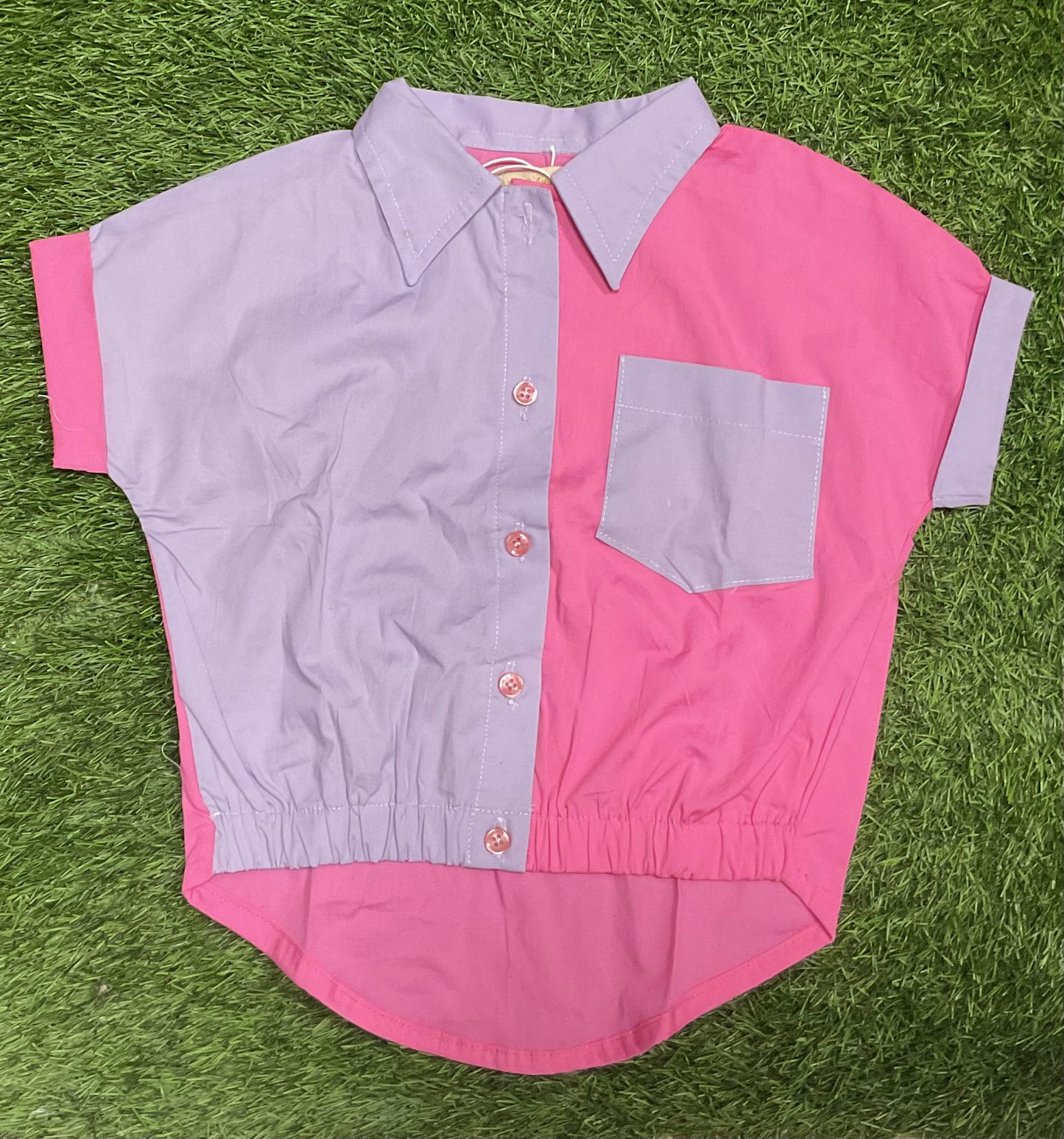 MAMAMIA Blusas M/C Chanell Lilac/Pink Color Block