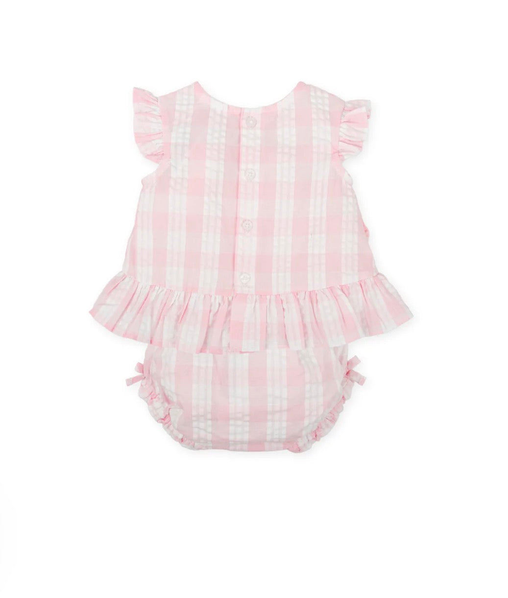 Tutto Piccolo Conjunto Top Y Braguitas Cuadros Rosa