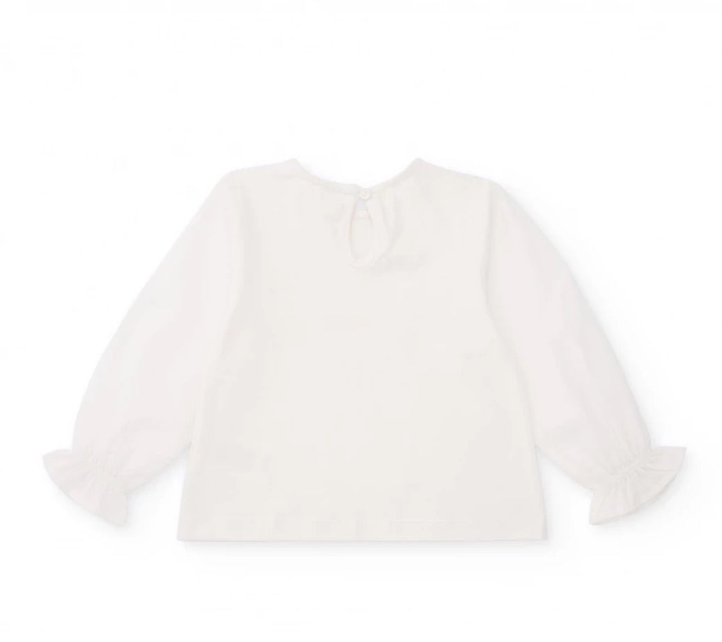 TucTuc Conjunto Camiseta Estampado Corazones Falda Tul Rosa Estampado Corazones Dorados