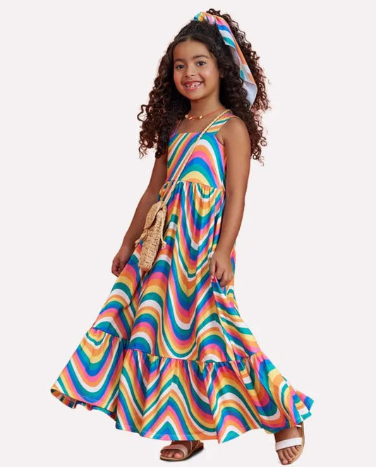 Nanai Vestido Largo Ondas Colores