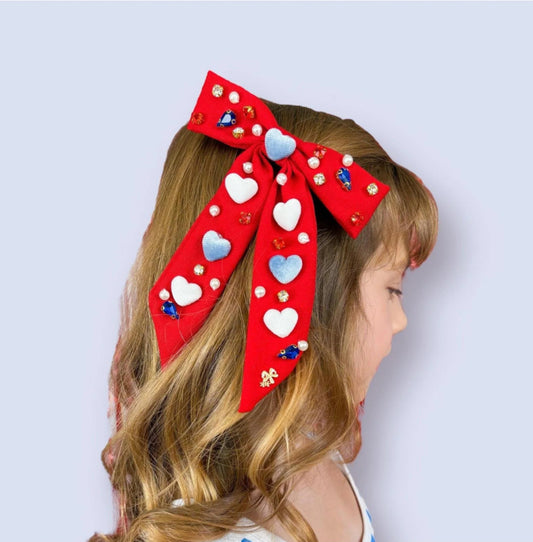 TWD Red, White And Blue Bow