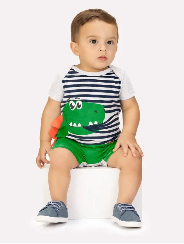 Kyly Enterizo Blanco Dinosaurio