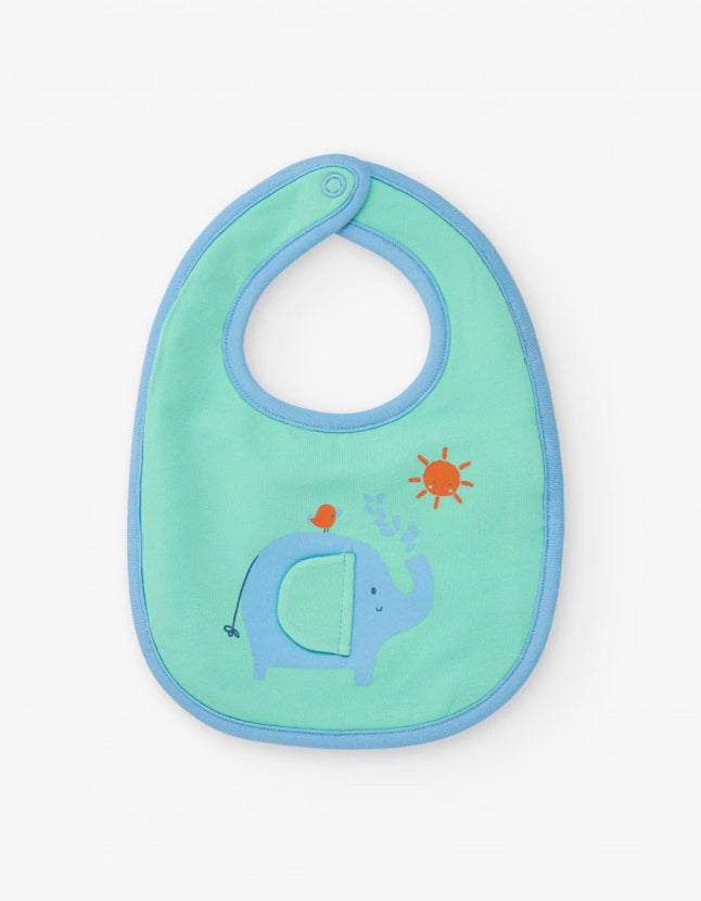 TucTuc Tropical Summer Pack De Dos Baberos Para Niño, Uno verde Con Elefante Y Otro Con Palmeras Y Soles