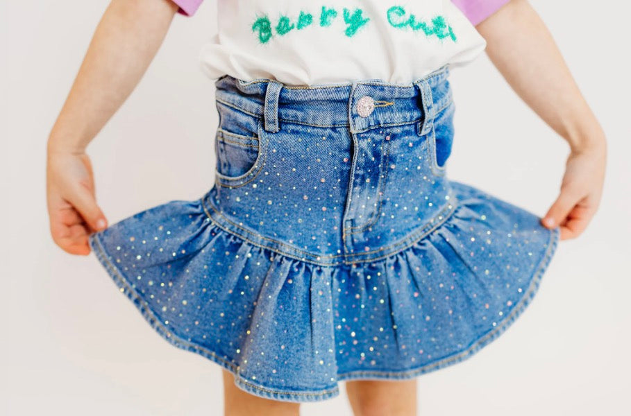 TWD Denim Embellished Skort Birthday Collection